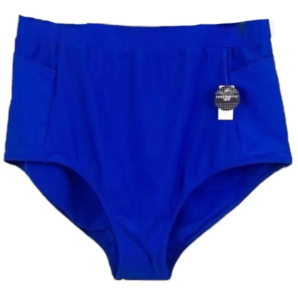 Torrid Blue Ultra High-Rise Active Swim Bottom with Pockets NWT 3 3XL
